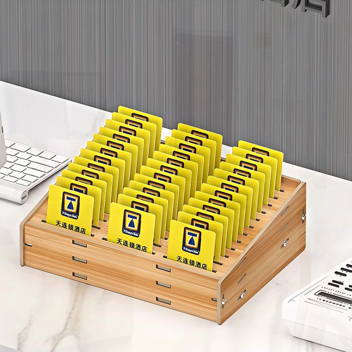 酒店房卡回收盒收集箱前台收纳盒置物架卡片分类管理集卡盒摆卡架